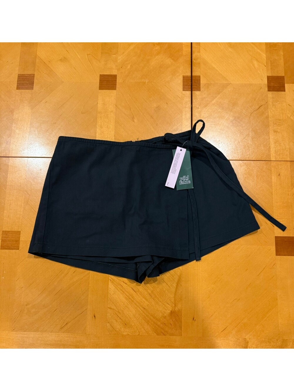 Wild Fable Black Side-Tie Front Wrap Mini Skort NWT